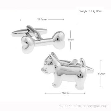 Cuff Links Manufacturer Make Custom Dog & Bone Metal Brass/Copper Cufflinks For Men